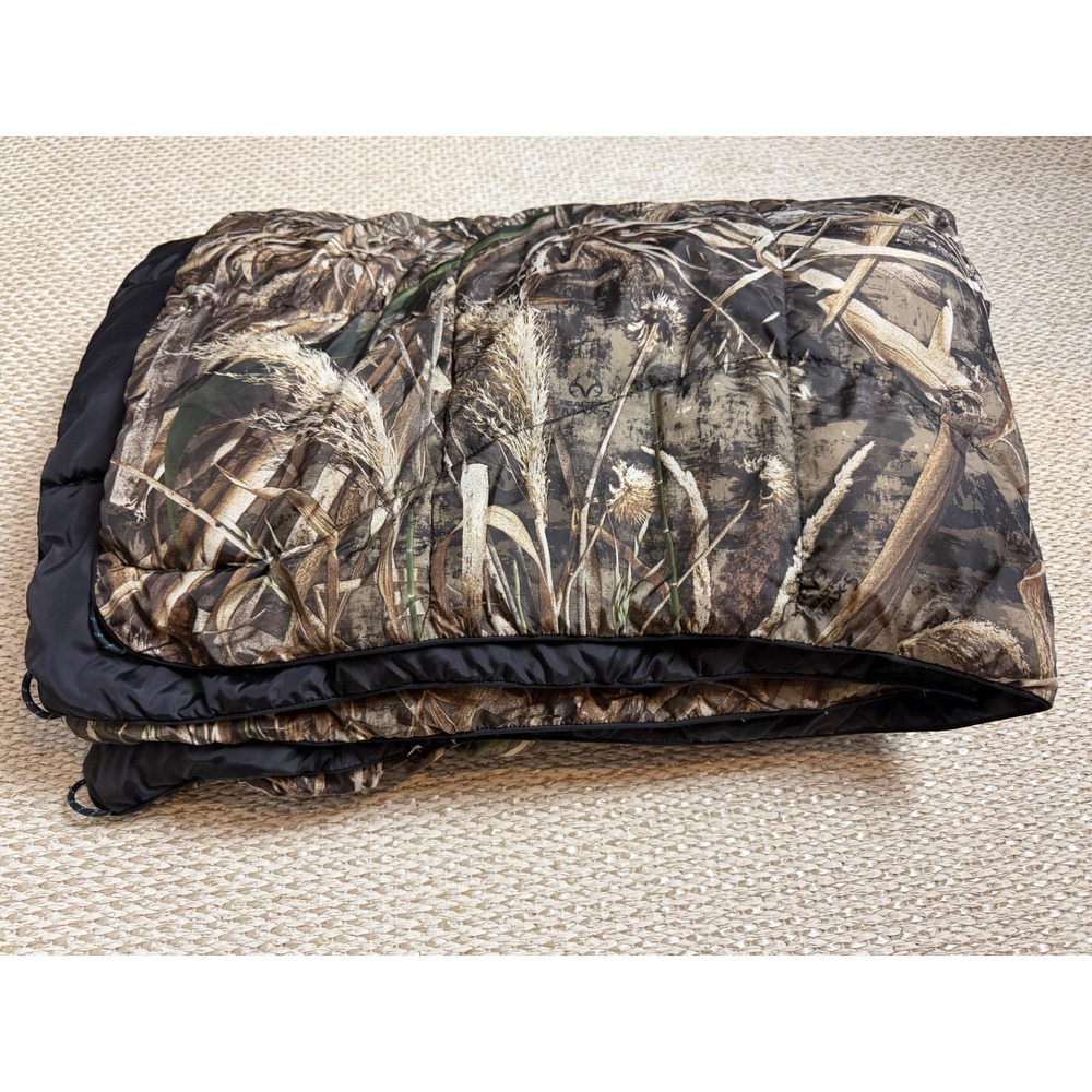 Rumpl Original Puffy Blanket Realtree MAX-5 Camo Camping Outdoor Quilt Black